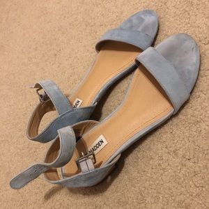 Blue suede sandals